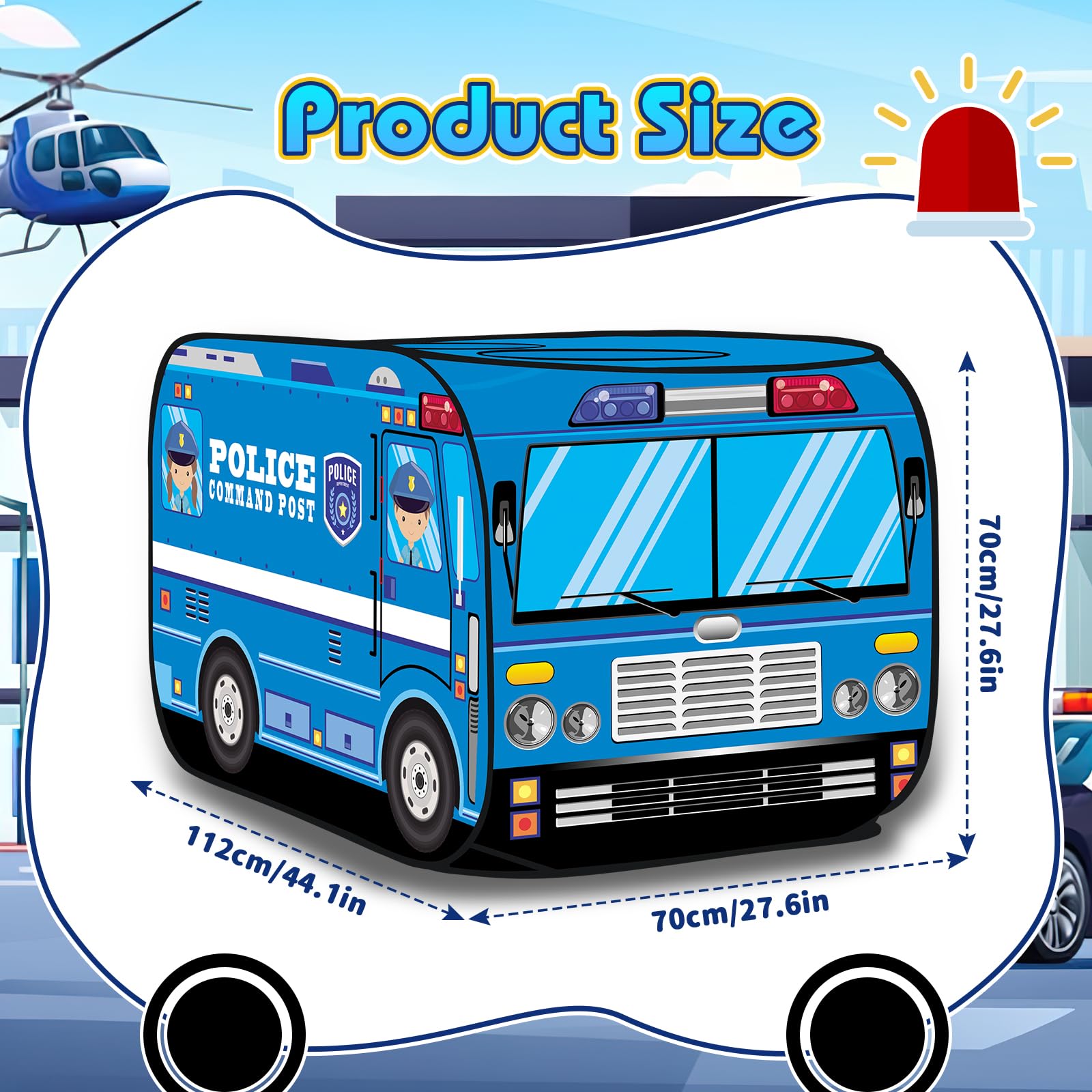 Portable Police Car Pop-Up Play Tent for Kids – Indoor & Outdoor Foldable Toy Storage House