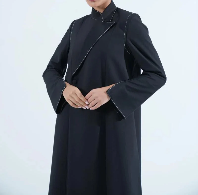 Hand-Embroidered Blazer Abaya