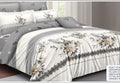 White & Grey Lace Floral Cotton Bedsheet Set – 6 Piece