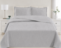 Premium Soft Ash Gray Bedspread Set - Embossed Texture Coverlet