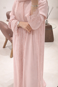Abaya with Lace details Pink
