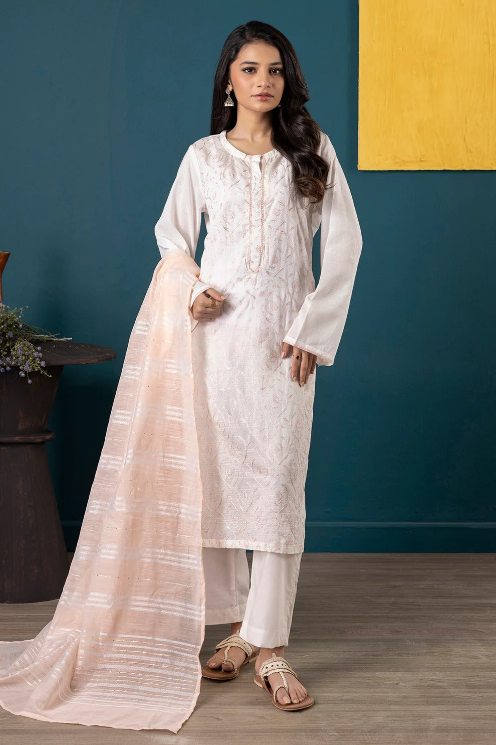 Embroidered Kurta Dupatta Trouser - 1933