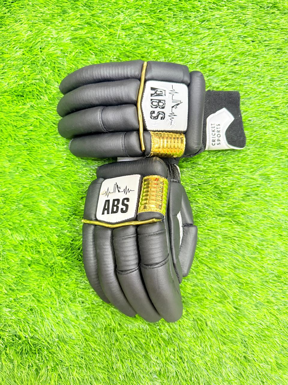 ABS B.PRO Black White Gold Edition Cricket Batting Gloves – Left Hand & Right Hand Batsman | International Player Quality