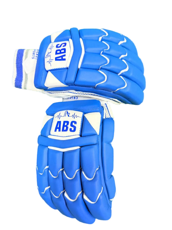 ABS B.PRO Royal Blue White Edition Cricket Batting Gloves – Left Hand & Right Hand Batsman | International Player Quality