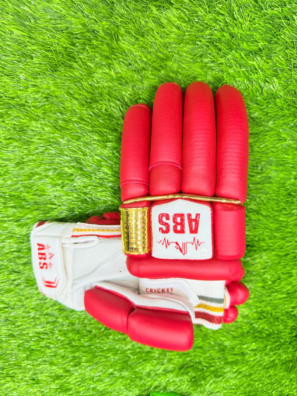ABS B.PRO Red Gold Edition Cricket Batting Gloves – Left Hand & Right Hand Batsman | International Player Quality