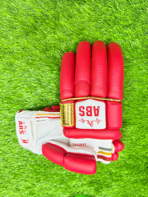 ABS B.PRO Red Gold Edition Cricket Batting Gloves – Left Hand & Right Hand Batsman | International Player Quality
