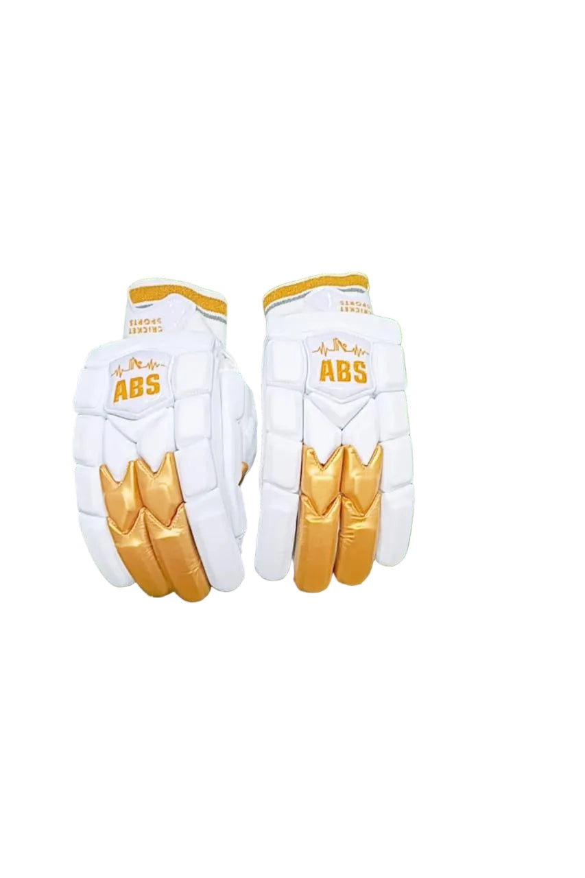 ABS B.PRO White Gold Edition Cricket Batting Gloves – Left Hand & Right Hand Batsman | International Player Quality