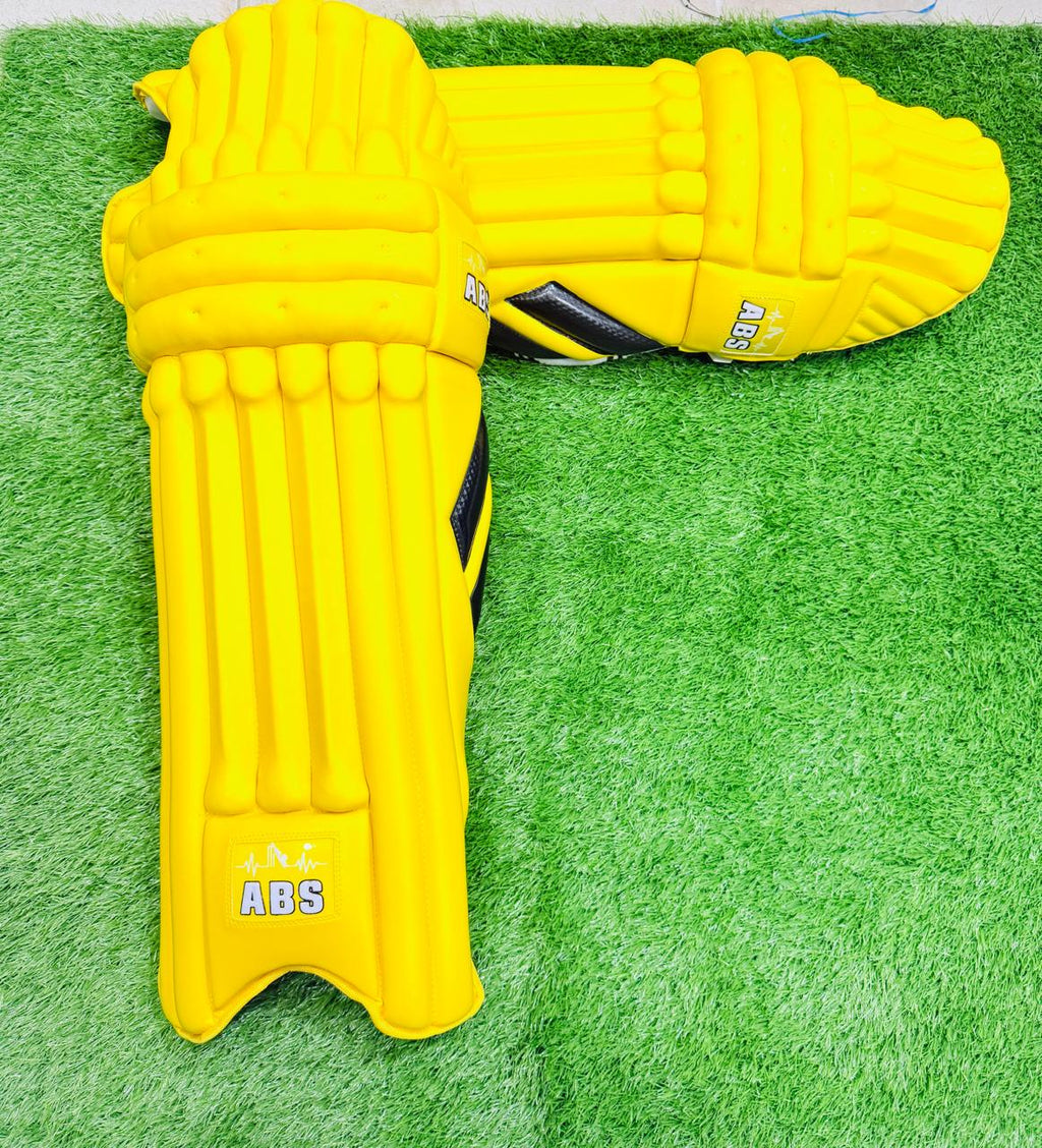 ABS B.PRO Yellow White Edition Batting Pads – Pro Grade | International Quality | ICC Safety Compliant