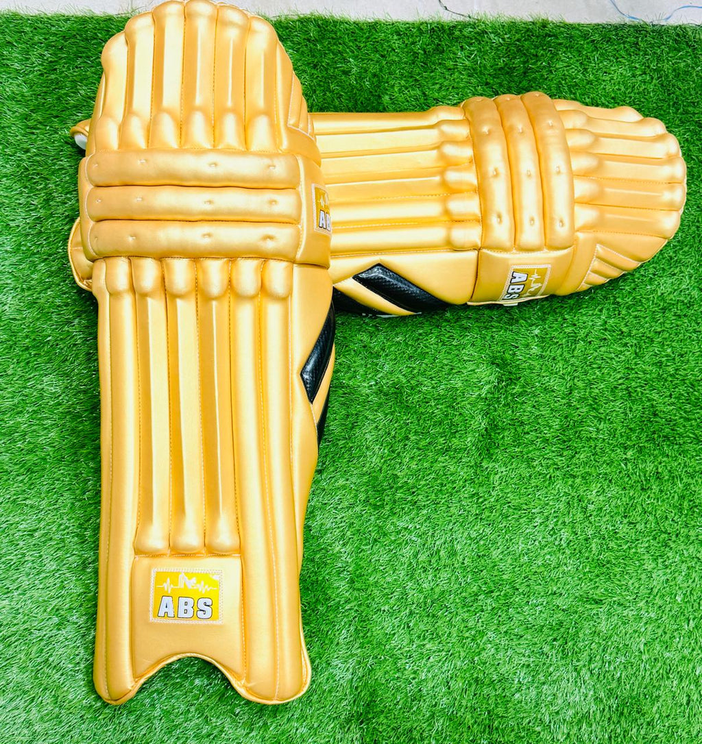ABS B.PRO Golden Edition Batting Pads – International Player Quality | ICC Standard Safety – Yellow/White
