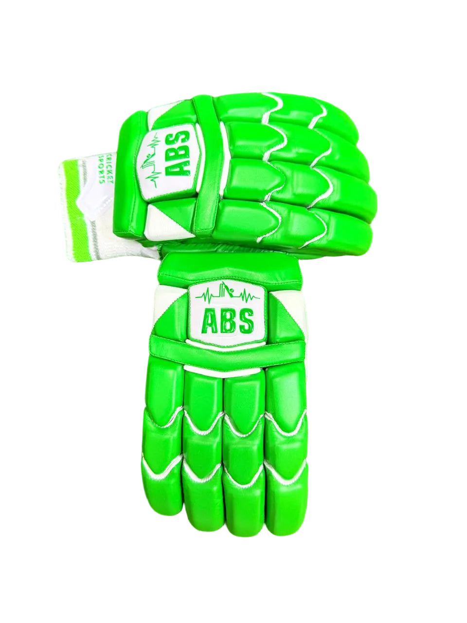 ABS B.PRO Neon Green White Wave Edition Cricket Batting Gloves – Left Hand & Right Hand Batsman | International Player Quality