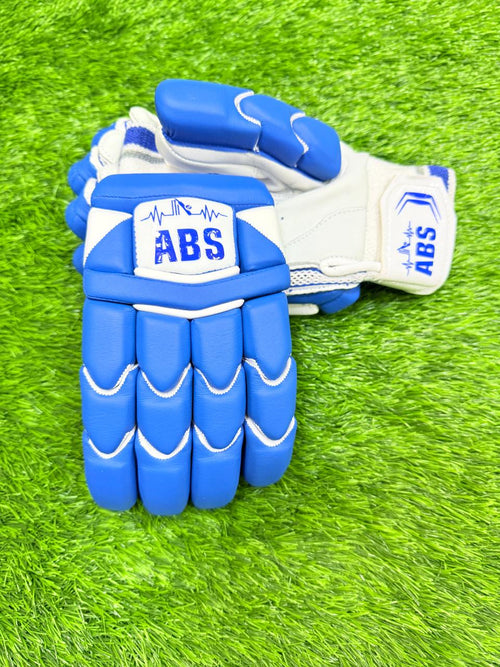 ABS B.PRO Royal Blue White Edition Cricket Batting Gloves – Left Hand & Right Hand Batsman | International Player Quality