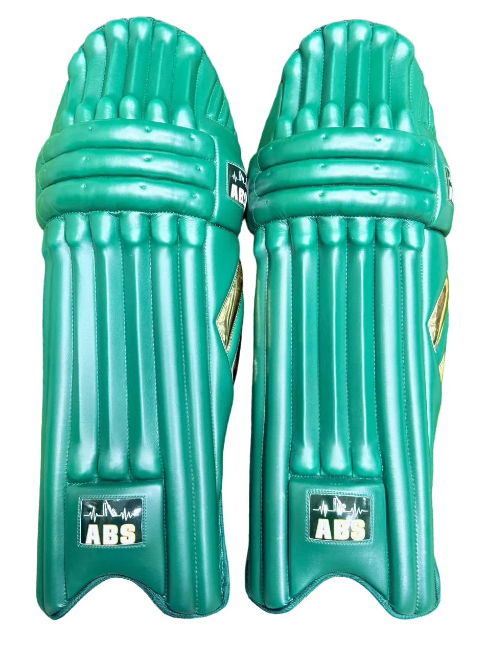 ABS B.PRO Green Gold Edition Batting Pads – International Player Quality | ICC Standard Safety – Emerald Green Design