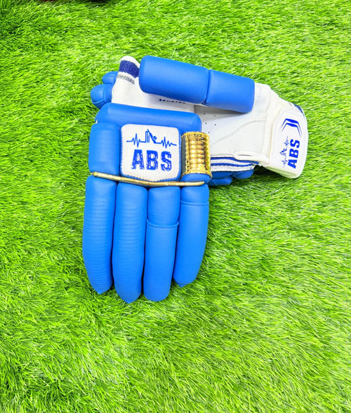 ABS B.PRO Royal Blue Gold Edition Cricket Batting Gloves – Left Hand & Right Hand Batsman | International Player Quality