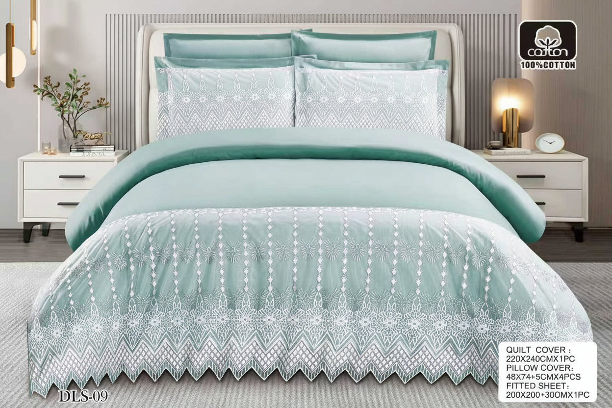 6-Piece Super King Size Quilt Cover Set – Luxury Bedding with Fitted Sheet & 4 Pillowcases (Multiple Designs/Variants)