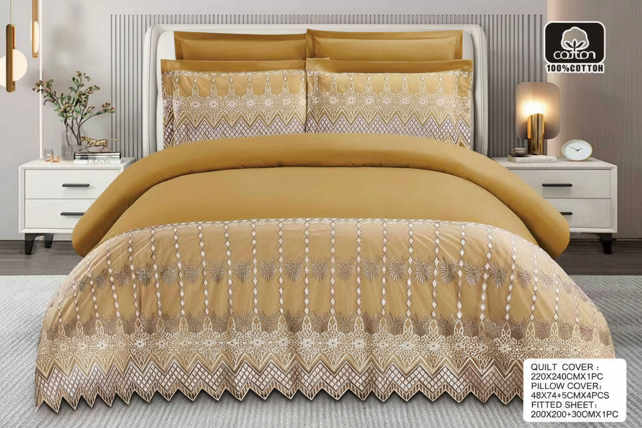 6-Piece Super King Size Quilt Cover Set – Luxury Bedding with Fitted Sheet & 4 Pillowcases (Multiple Designs/Variants)