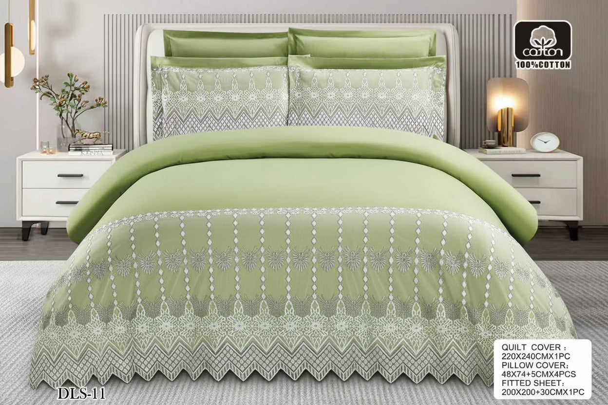 6-Piece Super King Size Quilt Cover Set – Luxury Bedding with Fitted Sheet & 4 Pillowcases (Multiple Designs/Variants)