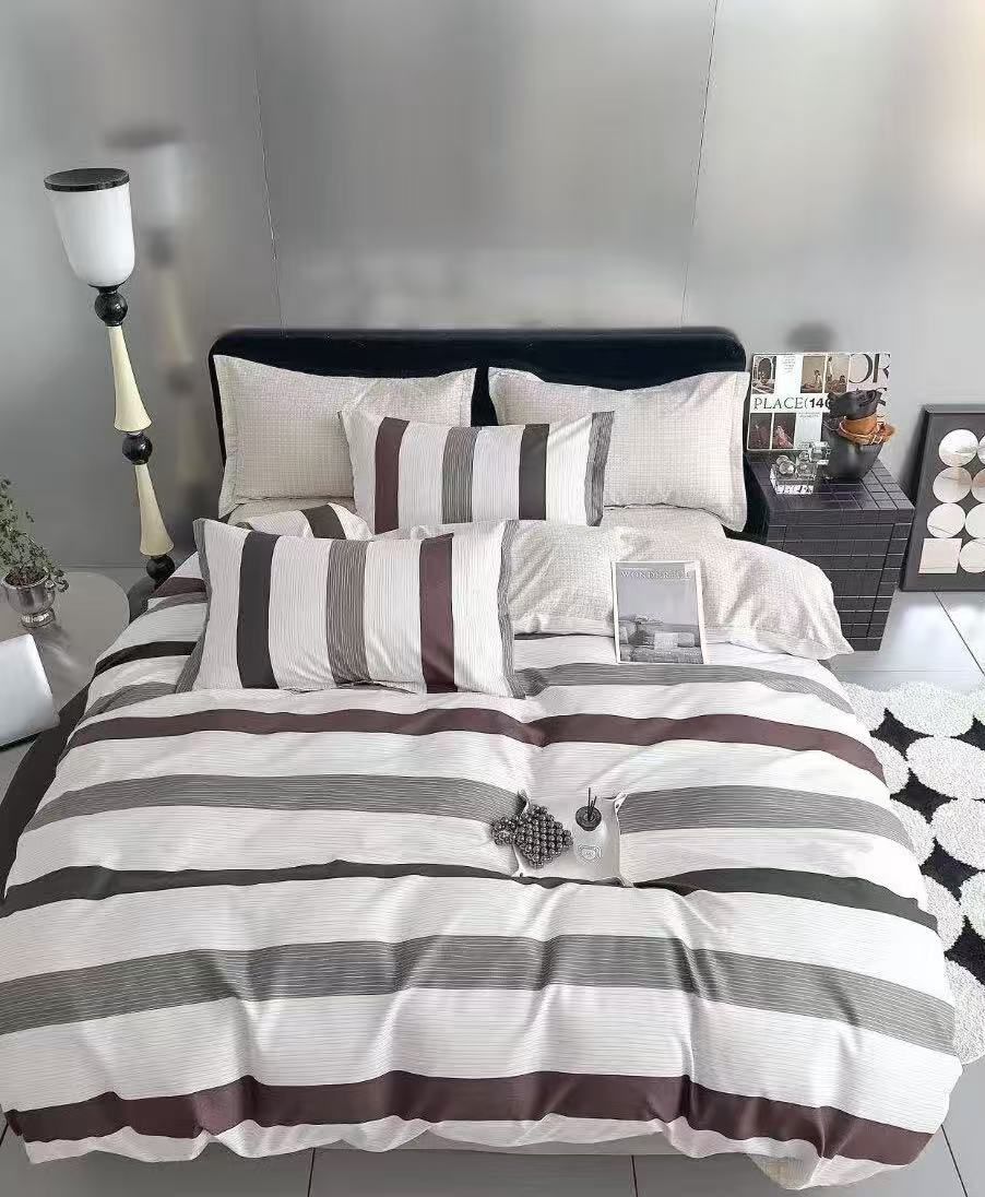 6-Piece King Size Quilt Cover Set – Luxury Bedding with Fitted Sheet & 4 Pillowcases (Multiple Designs/Variants)