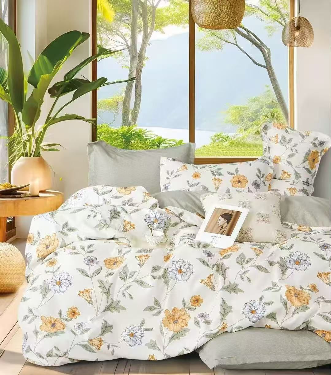 Premium Quality – Luxury Bedding with Fitted Sheet & 4 Pillowcases (Multiple Designs/Variants) 6-Piece King Size Quilt Cover Set