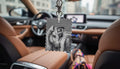 Premium Postage-Stamp Style Car Hanging Tag – Arab Sheikh & Arabian Horse Sketch