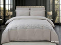 Super King Quilt Cover Set YH-02C - Light Grey with Silver Embroidery (240x260cm)