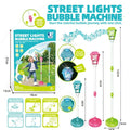 Street Lights Bubble Machine with Lights and Music - Adjustable Height (Up to 132cm) for Kids
