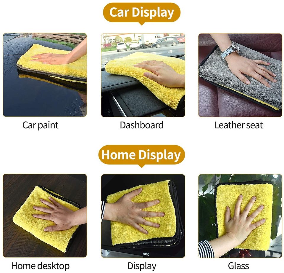 CarCareExpert Super Soft Microfiber Car Drying Towel - Yellow (Scratch-Free & Highly Absorbent)