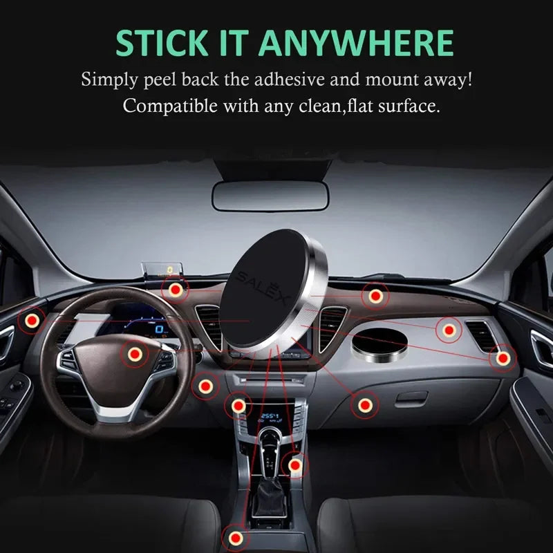 Magnetic Car Phone Holder Universal Car Phone Stand for iPhone Xiaomi Huawei Samsung Dashboard Wall Mounted Car Magnet Sticker (BLACK COLOR ONLY)