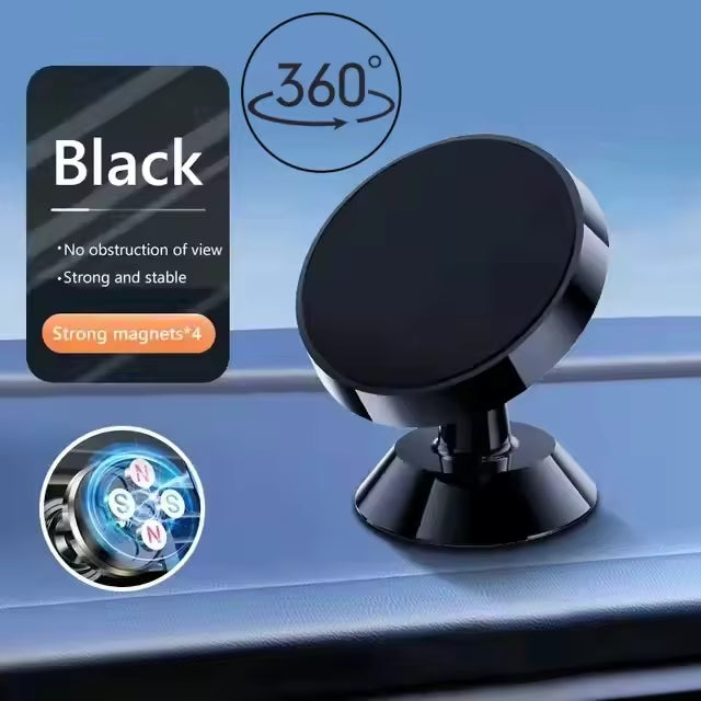 Magnetic Car Phone Holder Universal Car Phone Stand for iPhone Xiaomi Huawei Samsung Dashboard Wall Mounted Car Magnet Sticker (BLACK COLOR ONLY)