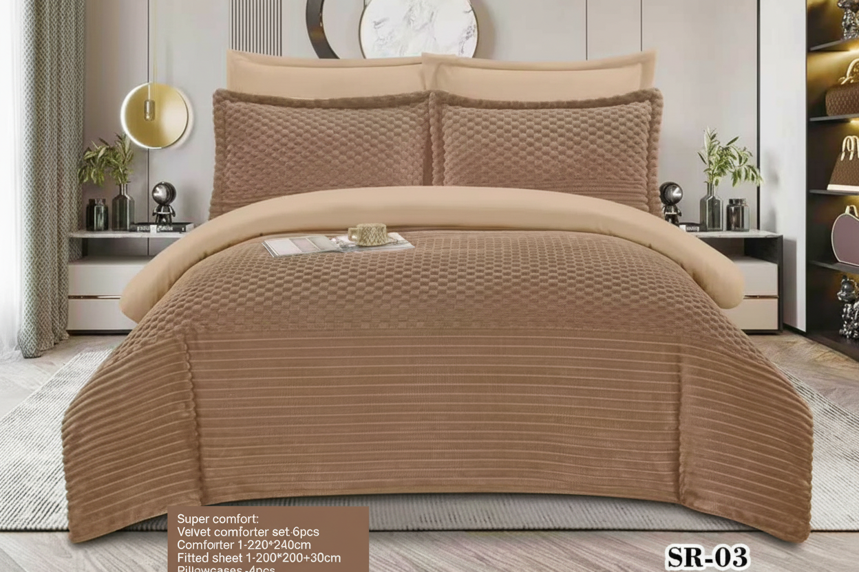 Super Comfort 6-Piece Velvet Comforter Set – Luxury Bedding Collection