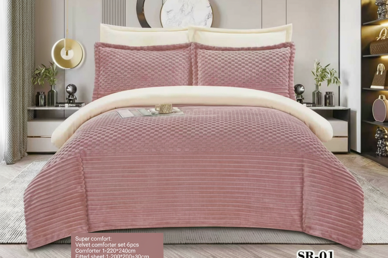Super Comfort 6-Piece Velvet Comforter Set – Luxury Bedding Collection
