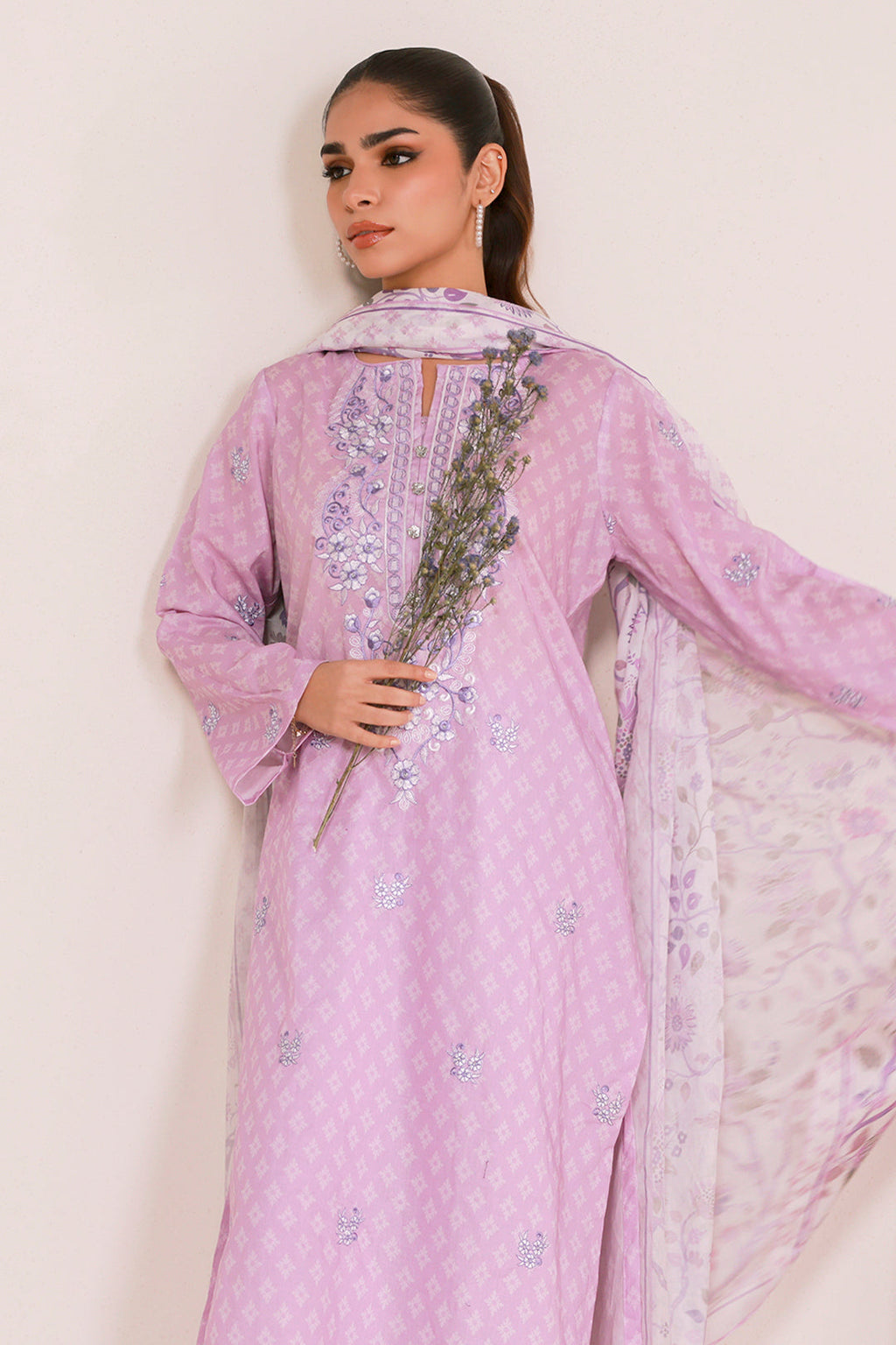 Embroidered Kurta Dupatta Trouser - 2139