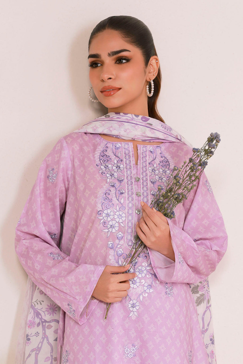 Embroidered Kurta Dupatta Trouser - 2139