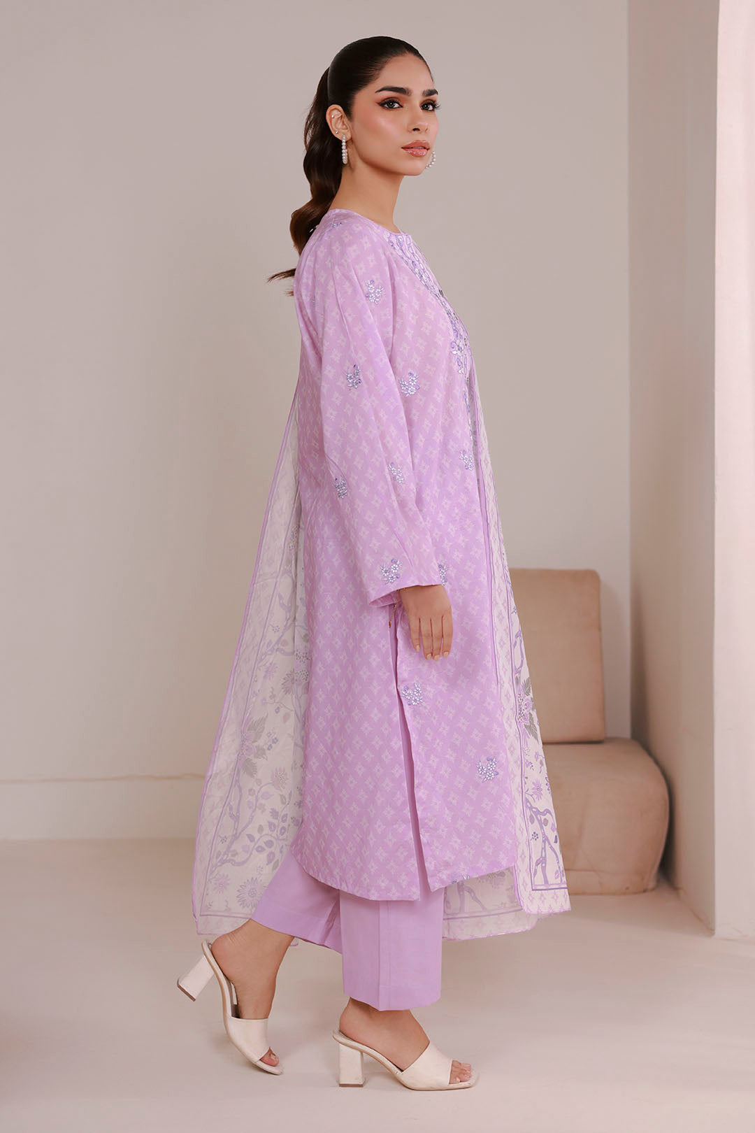 Embroidered Kurta Dupatta Trouser - 2139