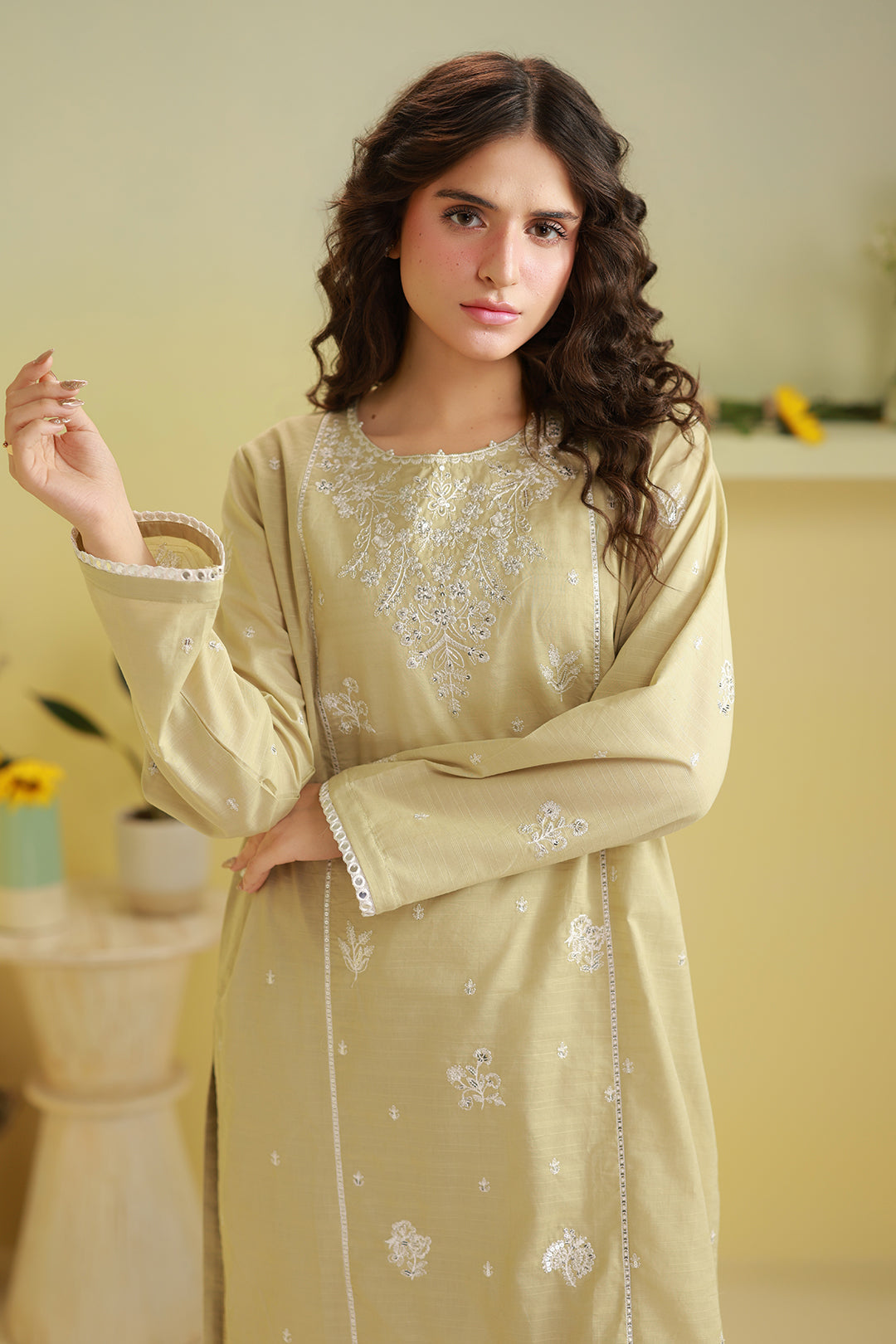 Embroidered Kurta Trouser - 2576