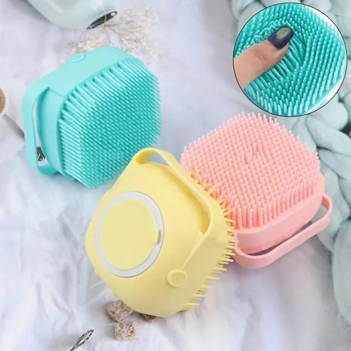 Silicone 2-in-1 Bath Brush 🫧 Scrub + Soap Dispenser | 💆 Soft & Gentle | 👶 For All Ages (PACK OF 2)