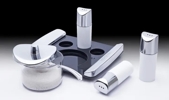 LA PRADO Sugar, Salt & Pepper Shaker 4pcs Set with Tray