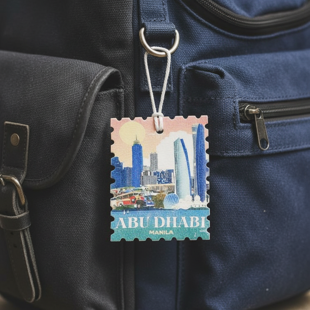 Abu Dhabi Skyline Premium Leather Car Charm