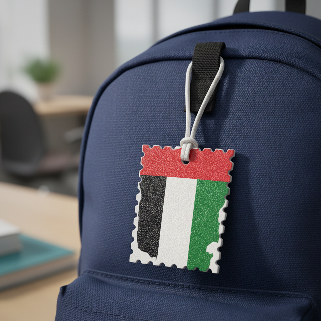 UAE National Flag Premium Leather Heritage Tag