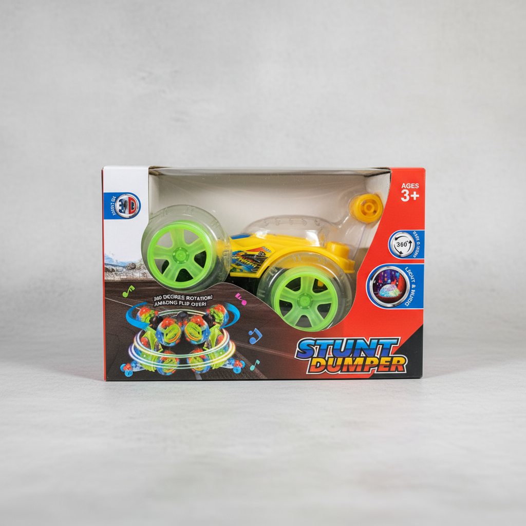 Stunt Dumper 360° Flipping Toy Car with Lights & Music - Red