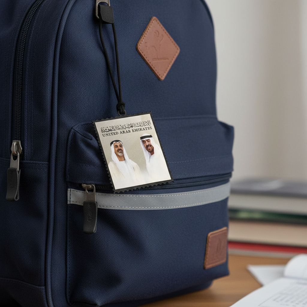 UAE Leaders Portrait Hanging Tag – Sheikh Mohamed bin Zayed & Sheikh Mohammed bin Rashid Stamp Style Ornament