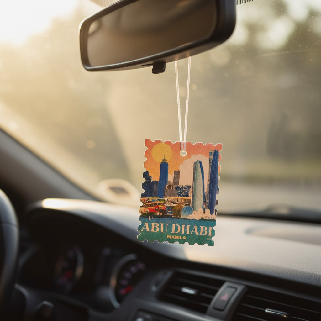 Abu Dhabi Skyline Premium Leather Car Charm