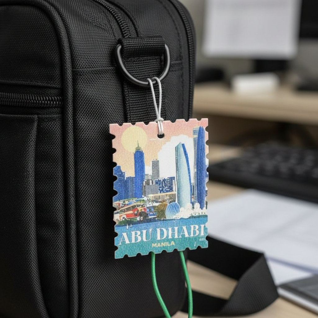 Abu Dhabi Skyline Premium Leather Car Charm
