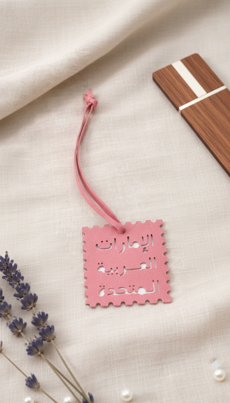Premium Illustrated UAE Map Hanging Car Air Freshener – Luxury Emirate Souvenir