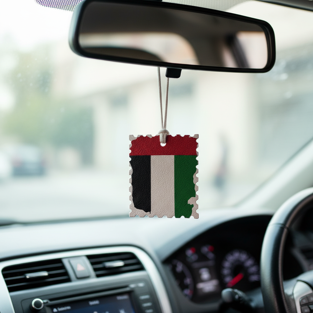 UAE National Flag Premium Leather Heritage Tag