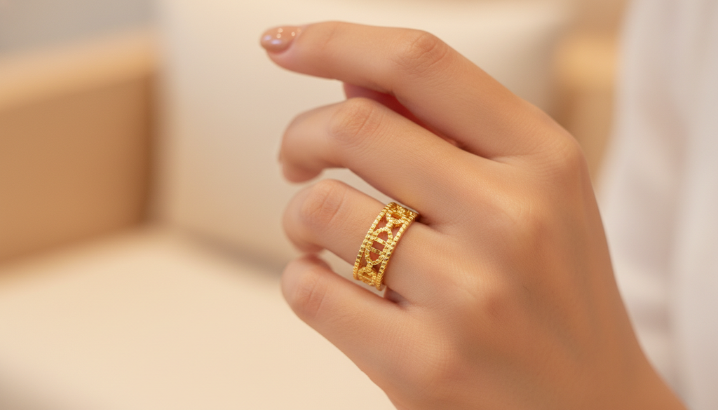 Intricate Filigree Wide Band Ring – Elegant Openwork Design