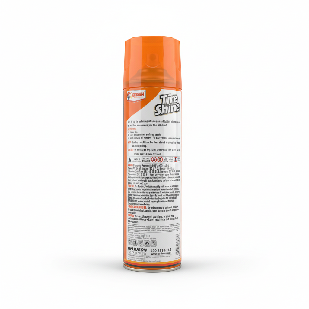 GETSUN Tire Shine Aerosol Spray - No Wipe, Foam-Free, Long-Lasting Gloss (500ml)