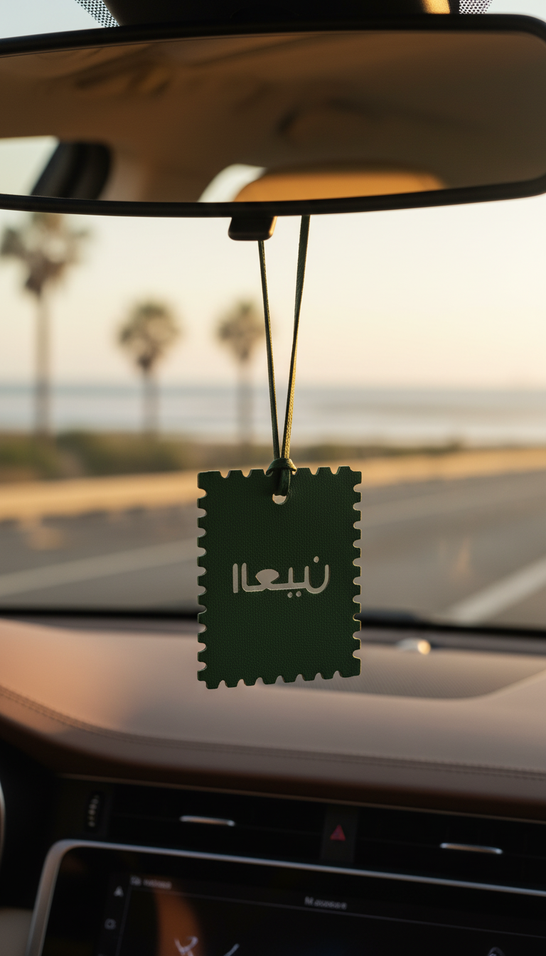 Premium Illustrated UAE Map Hanging Car Air Freshener – Luxury Emirate Souvenir