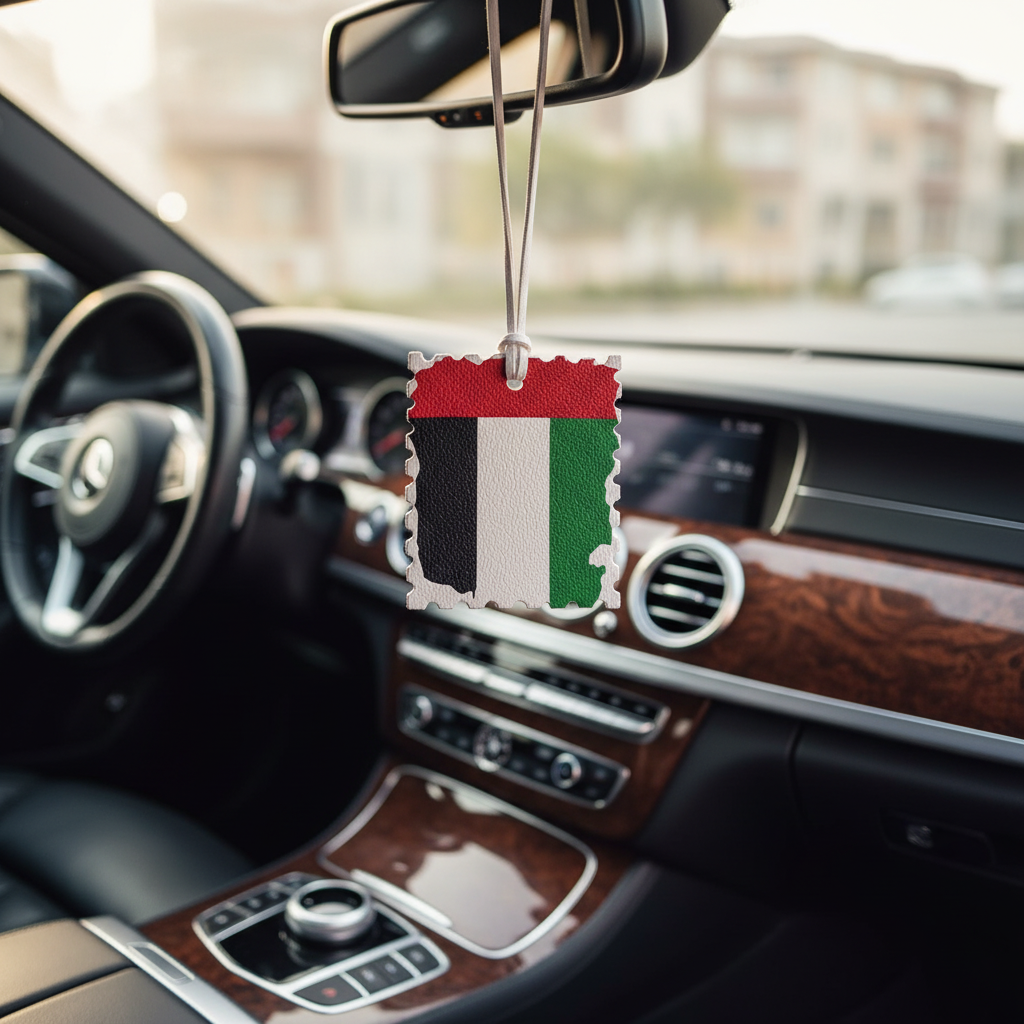 UAE National Flag Premium Leather Heritage Tag