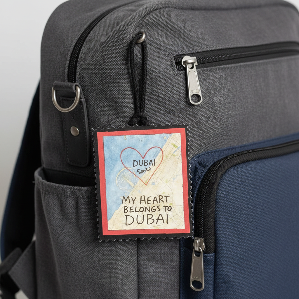My Heart Belongs to Dubai Premium Leather Bag Tag