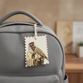 Sheikh with Falcon Portrait Hanging Tag – UAE Falconry Heritage Stamp Style Ornament
